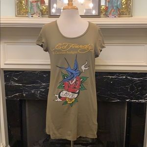 Ed Hardy olive drab t-shirt